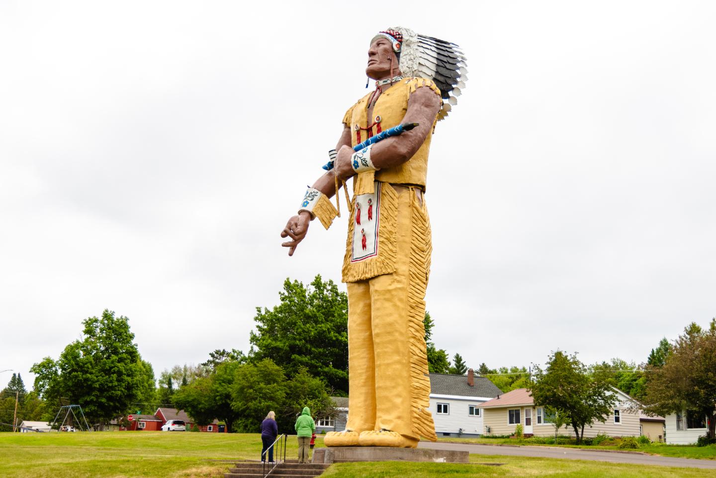 giant statue of native chief